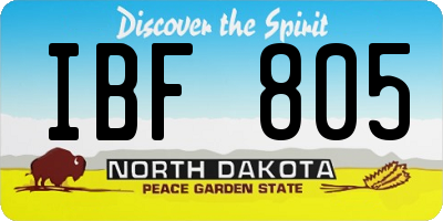 ND license plate IBF805