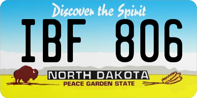 ND license plate IBF806