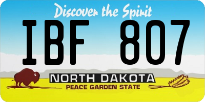 ND license plate IBF807