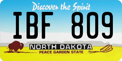 ND license plate IBF809