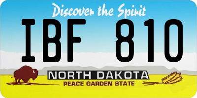 ND license plate IBF810