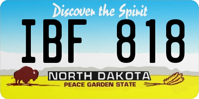 ND license plate IBF818