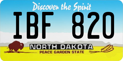 ND license plate IBF820