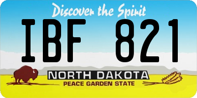 ND license plate IBF821