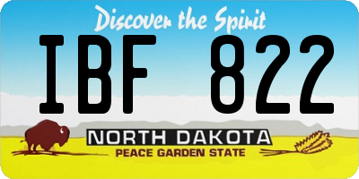 ND license plate IBF822