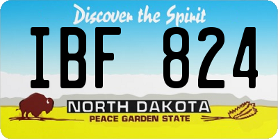 ND license plate IBF824