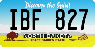 ND license plate IBF827
