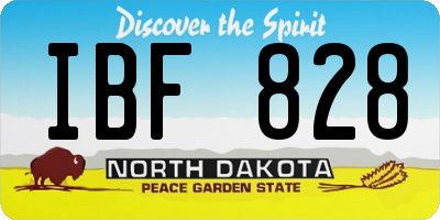 ND license plate IBF828