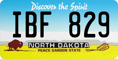ND license plate IBF829