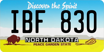 ND license plate IBF830