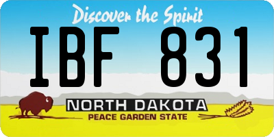 ND license plate IBF831