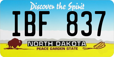 ND license plate IBF837