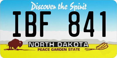 ND license plate IBF841
