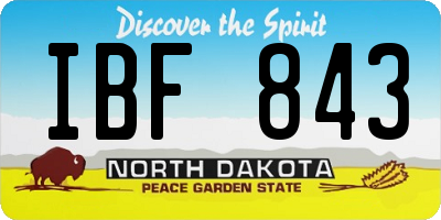 ND license plate IBF843