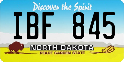 ND license plate IBF845