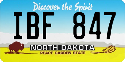 ND license plate IBF847