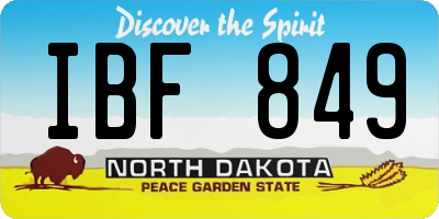 ND license plate IBF849