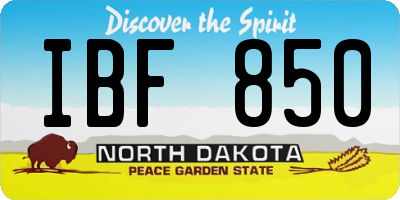ND license plate IBF850