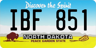 ND license plate IBF851