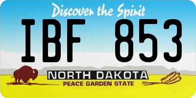 ND license plate IBF853