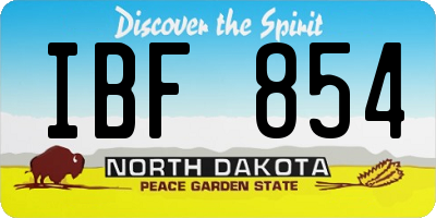 ND license plate IBF854