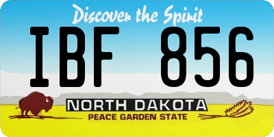 ND license plate IBF856