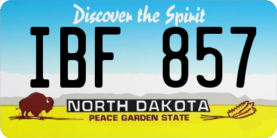 ND license plate IBF857