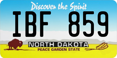 ND license plate IBF859