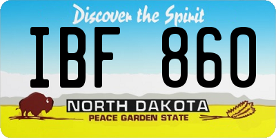 ND license plate IBF860