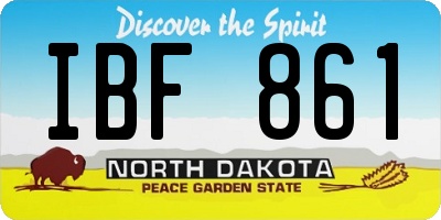 ND license plate IBF861