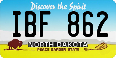 ND license plate IBF862