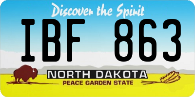ND license plate IBF863