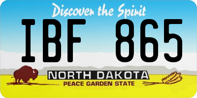 ND license plate IBF865