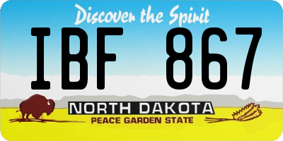 ND license plate IBF867