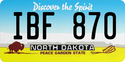 ND license plate IBF870