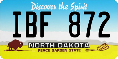 ND license plate IBF872