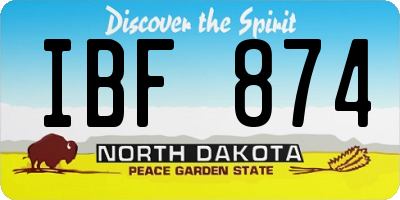 ND license plate IBF874