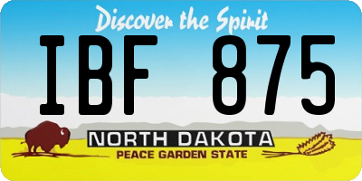 ND license plate IBF875