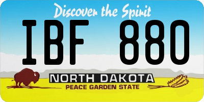 ND license plate IBF880