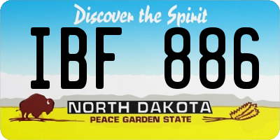 ND license plate IBF886
