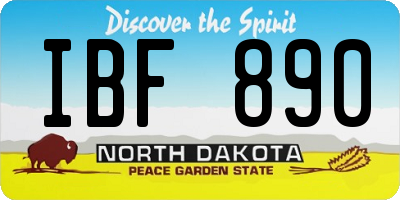 ND license plate IBF890