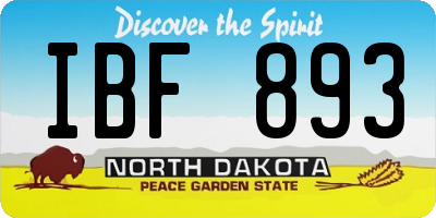 ND license plate IBF893
