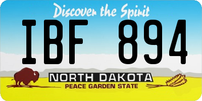 ND license plate IBF894