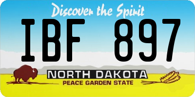 ND license plate IBF897