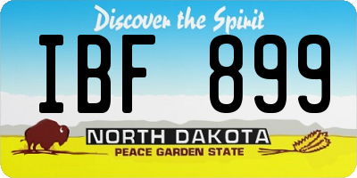 ND license plate IBF899