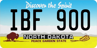 ND license plate IBF900