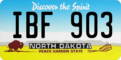 ND license plate IBF903