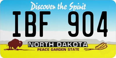ND license plate IBF904