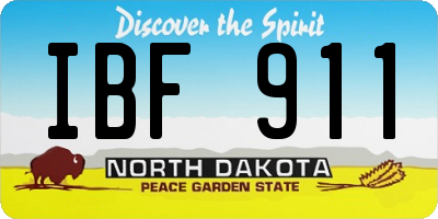 ND license plate IBF911