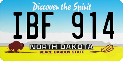 ND license plate IBF914